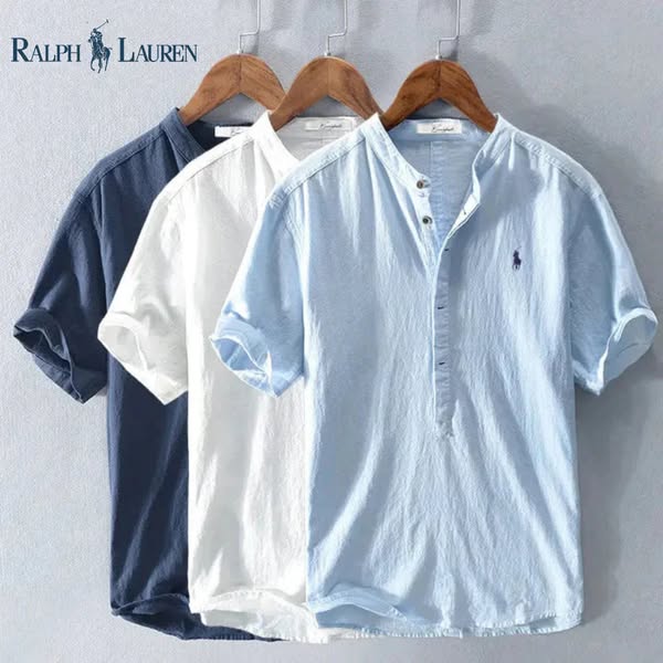 Leinen-Henley-Shirt für Herren – Zeitlose Eleganz & Maximaler Komfort